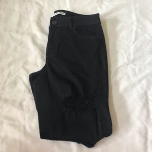 Black Ripped Mom Jeans